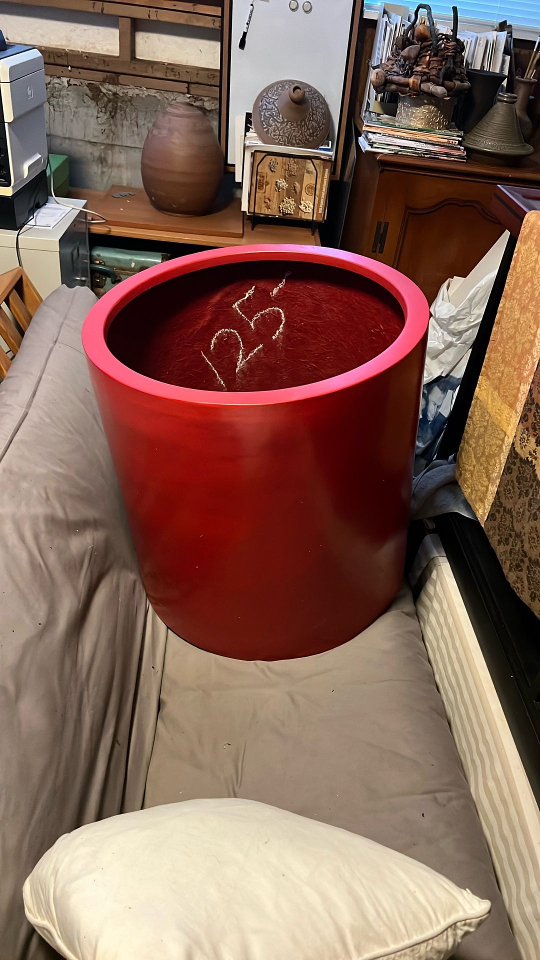 Large Red Fiberglass Pot *New/Not Used *