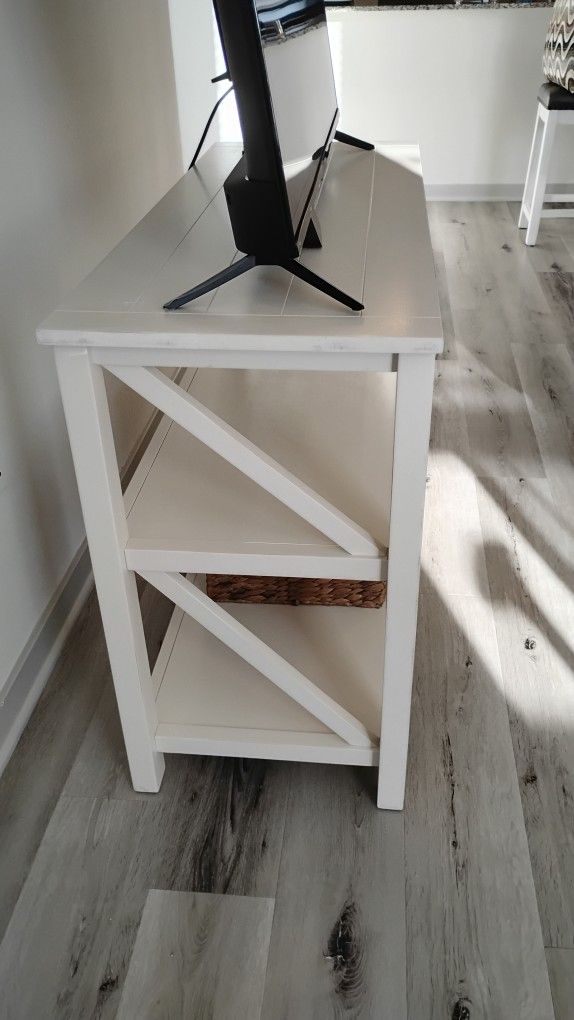 TV Stand/ Book Shelf Off White