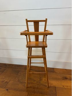 Vintage Wooden Doll High Chair