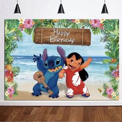 Stitch birthday backdrop 