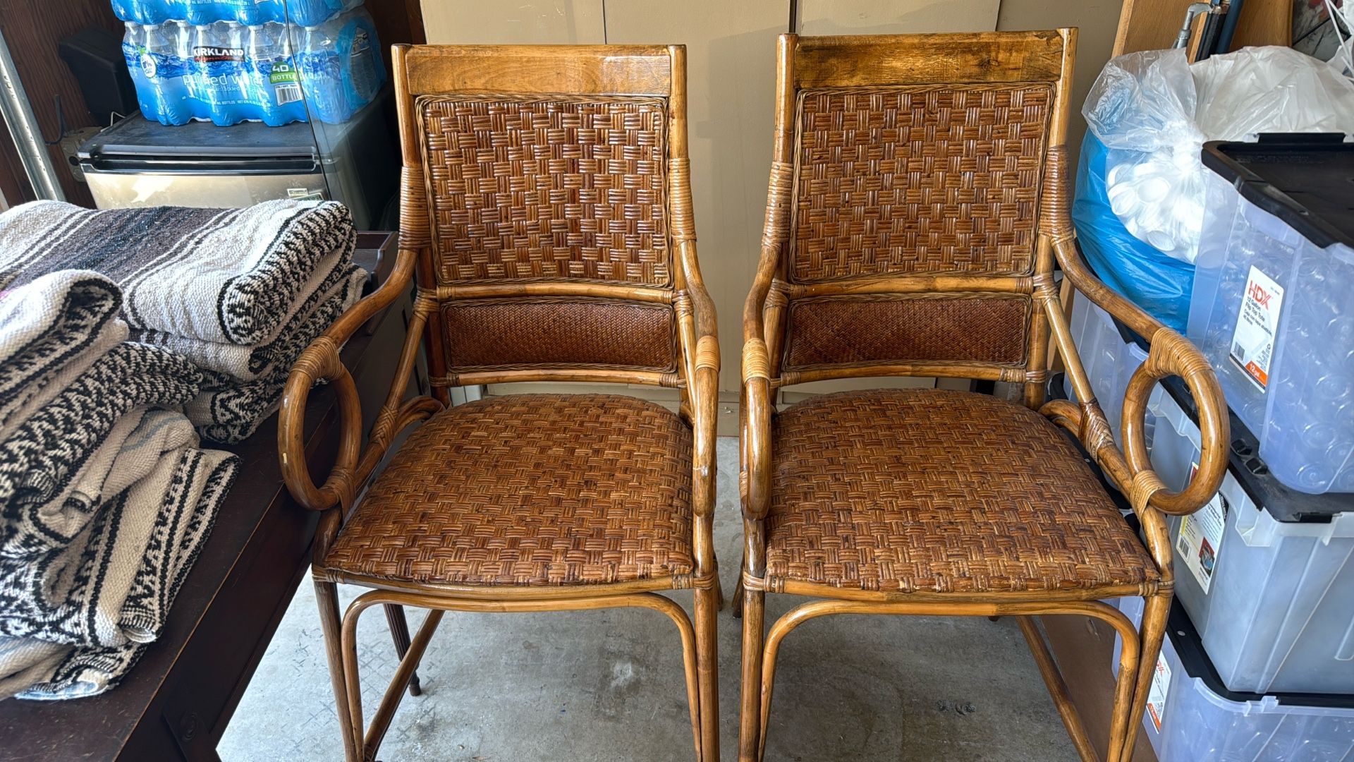 Rattan Padded Bar Stools