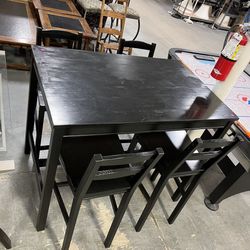 Tall Black IKEA Dining Table And Chairs Set (in Store)