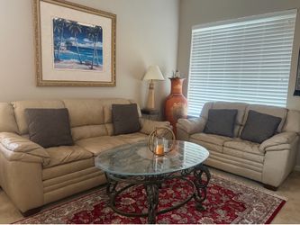 Leather furniture, cream color