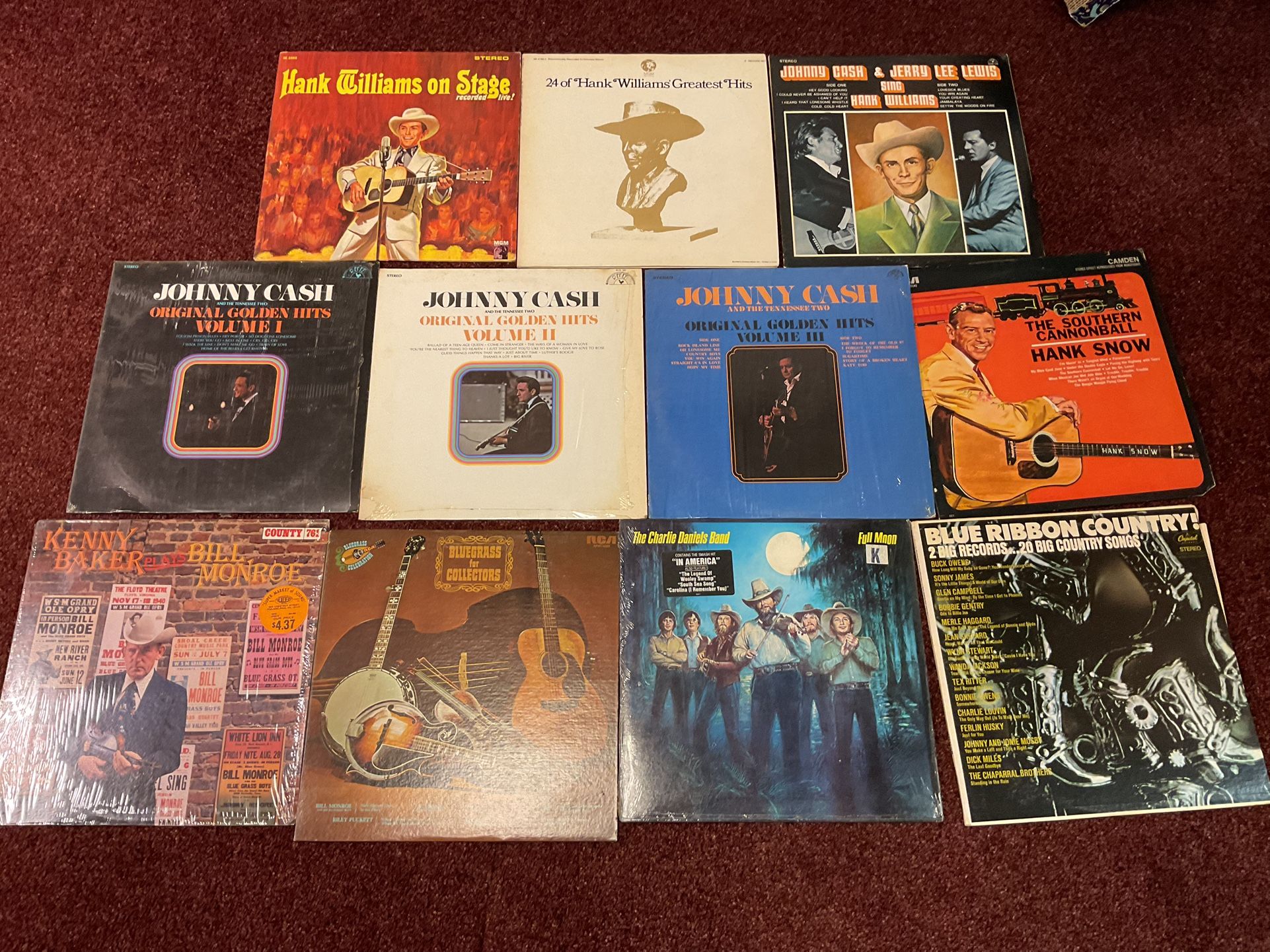 11 Vintage COUNTRY AND WESTERN Vinyl Records