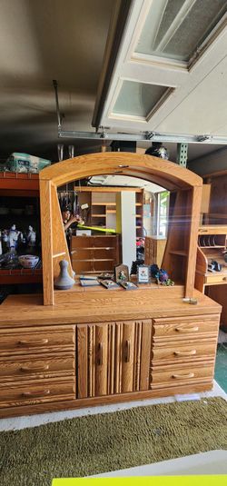 Wooden Dresser with moveable Mirror