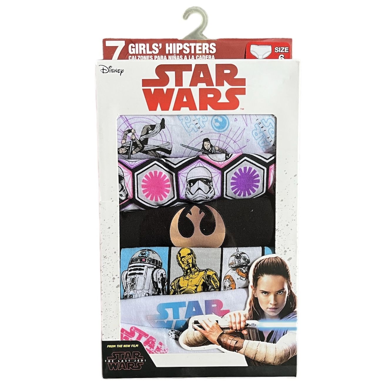 NEW Disney Star Wars Girl’s 7pk Hipster Panties Underwear size 6
