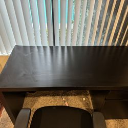 For Sale: Black Wood IKEA Desk with Two Drawers - $40 