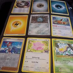 Pokemon cards in a binder