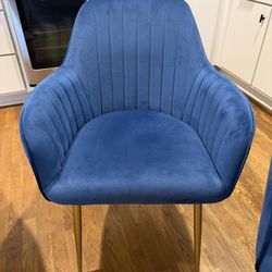 Set Of 4 Velvet Dining Chairs