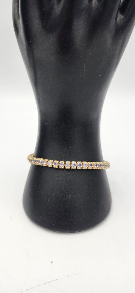 10kt Gold & Tanzanite Bracelet 13.8G 7"