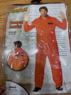 Spirit Escaped Convict Halloween Costume Adult SM/MD
