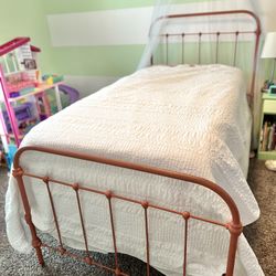 Little Girls Vanity, Twin Bed Frame And Box Spring.