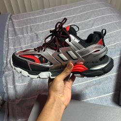 Red And Black Silver Balenciagas