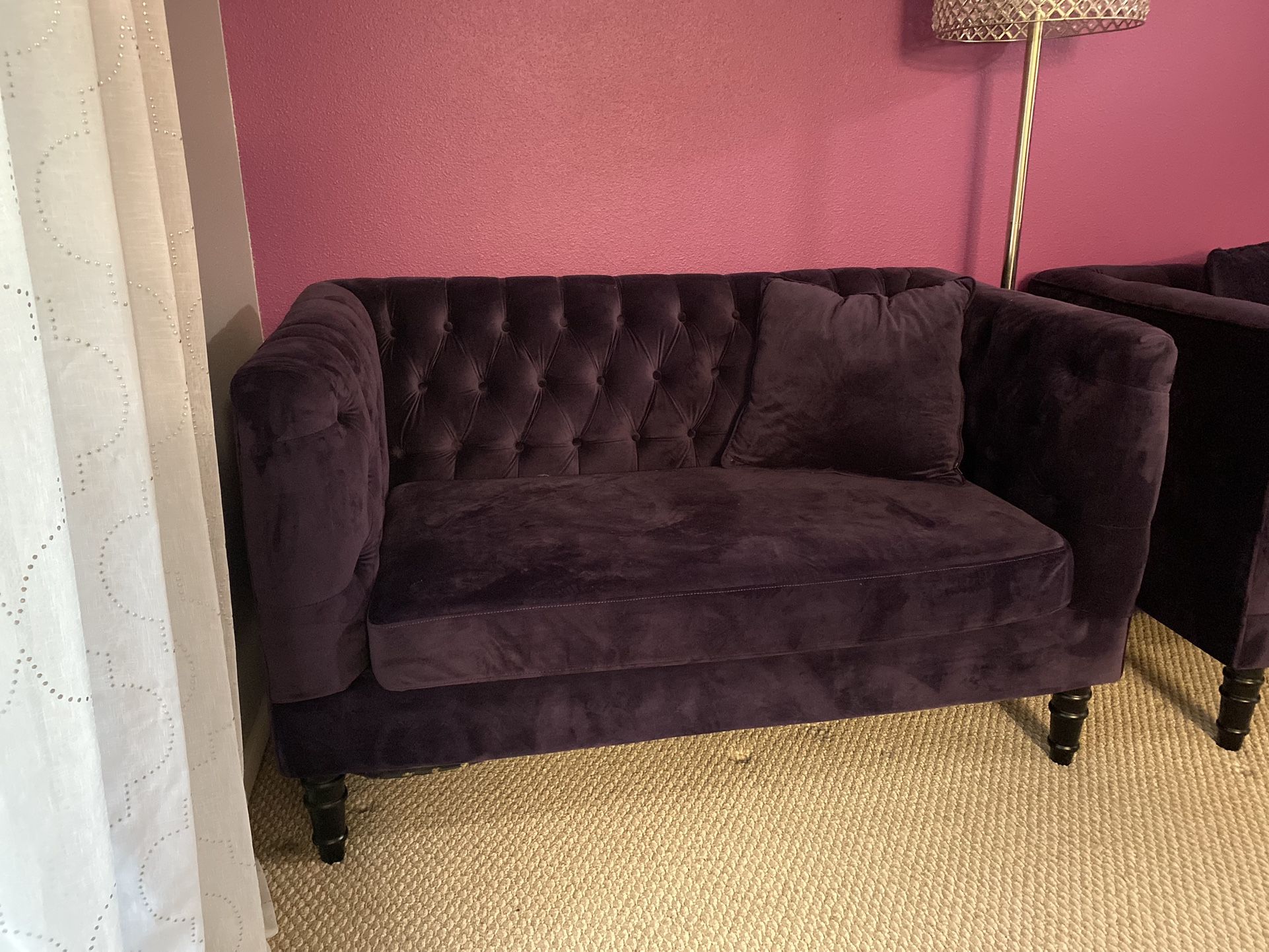 Purple Velvet Fancy Couch And Loveseat for Sale in Vancouver, WA OfferUp