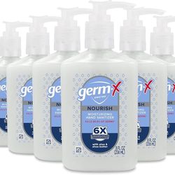Germ-x Nourish Hand Sanitizer, 2-in-1 Moisturizing and Sanitizing Formula with Shea Butter, Vitamin E & Aloe, Non-Greasy, Fresh Citrus Scent, Pump Bot