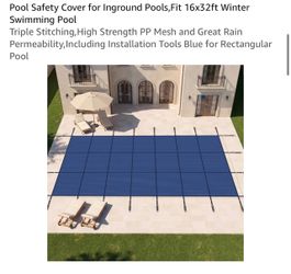 Pool Safety Cover for 16x32ft Inground Pool