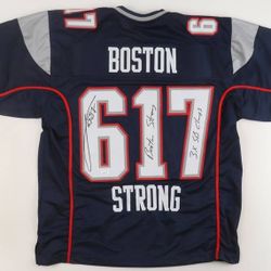 Joe Andruzzi Signed Jersey Inscribed "Boston Strong" & "3x SB Champs" (JSA Certified)
