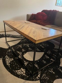 Modern Industrial Herringbone Coffee Table - Must Go!