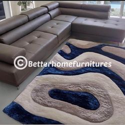 New Grey Leather Sectional- Finance Available 