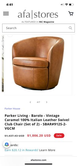 Italian Leather Swivel Chair