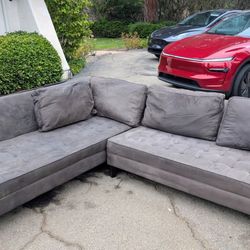 Z Gallerie Grey Sectional Good Condition 