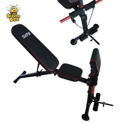 🏋️ Collapsible  Adjustable Incline Weight Bench Press Bench with Leg Curl and Bicep / Tricep Attachment