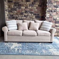 Beige 3-Seater Sofa w/ Pillows