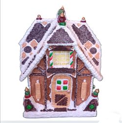 Rare Choice Traditions Byers "Sweet Bungalow" gingerbread house figurine decor.