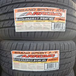 215-45-17 !!! ARROYO SPORT A/S !!! $280 LAS 4 LLANTAS MONTADAS Y BALANCEO INCLUIDO 👌 