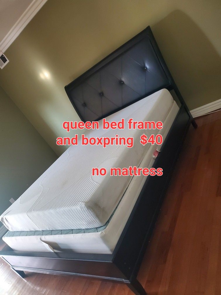 Queen Bed Frame And Boxpring 