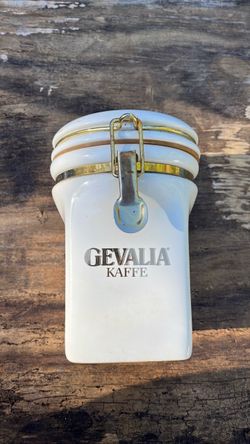 Gevalia Kaffe Ceramic Canister with Latch Lid