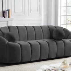 Elijah Velvet Grey Sofa

