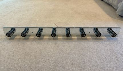 8-Light Hollywood Bathroom Wall Vanity Light Strip Mirrored Polished Chrome, Dimmable