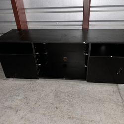 Black Tv Stand With Glass Shelves