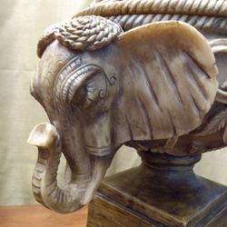 Ceylon Elephant Bowl Sculpture by Austin Productions from the Kinder Collection