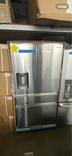 Box 4 door counter depth refrigerator Samsung stainless steel