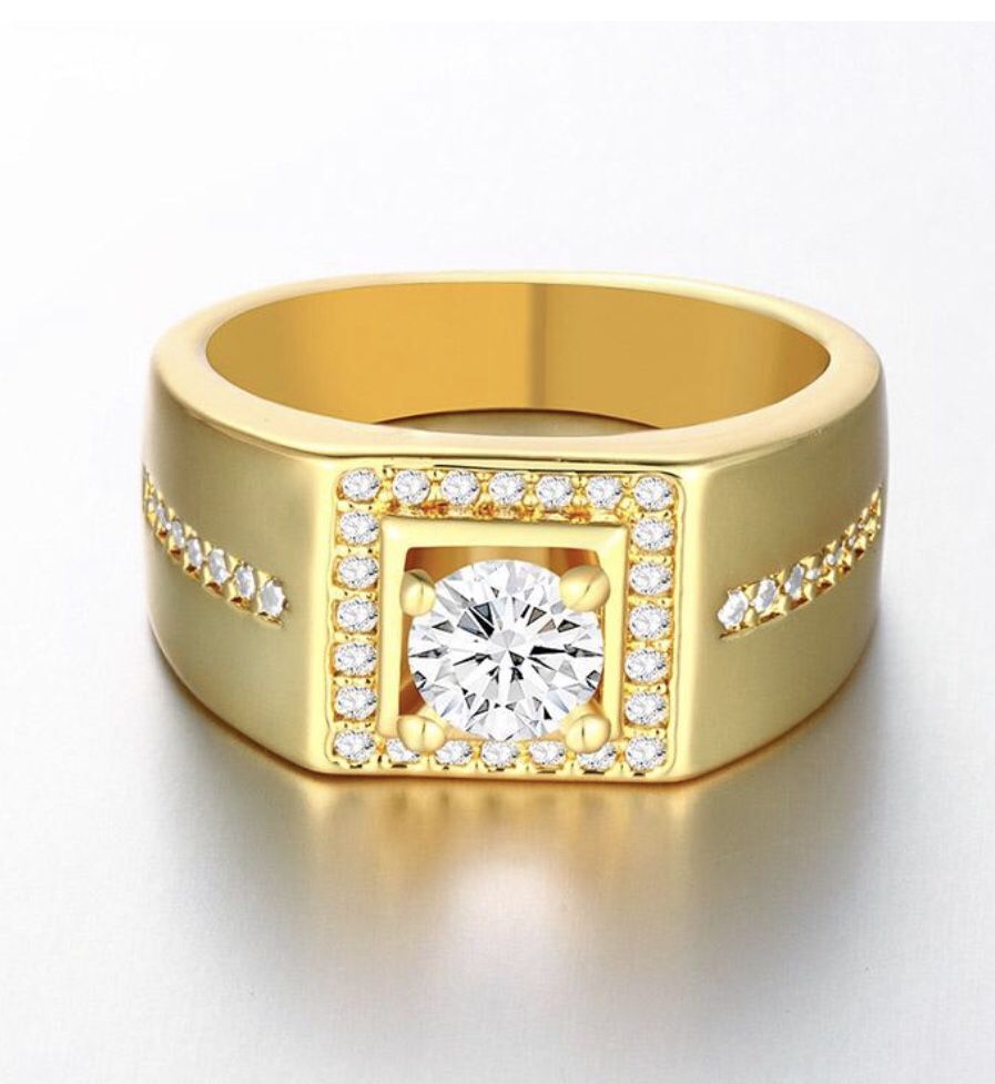 New 18 k yellow gold men’s wedding ring men wedding band engagement ...