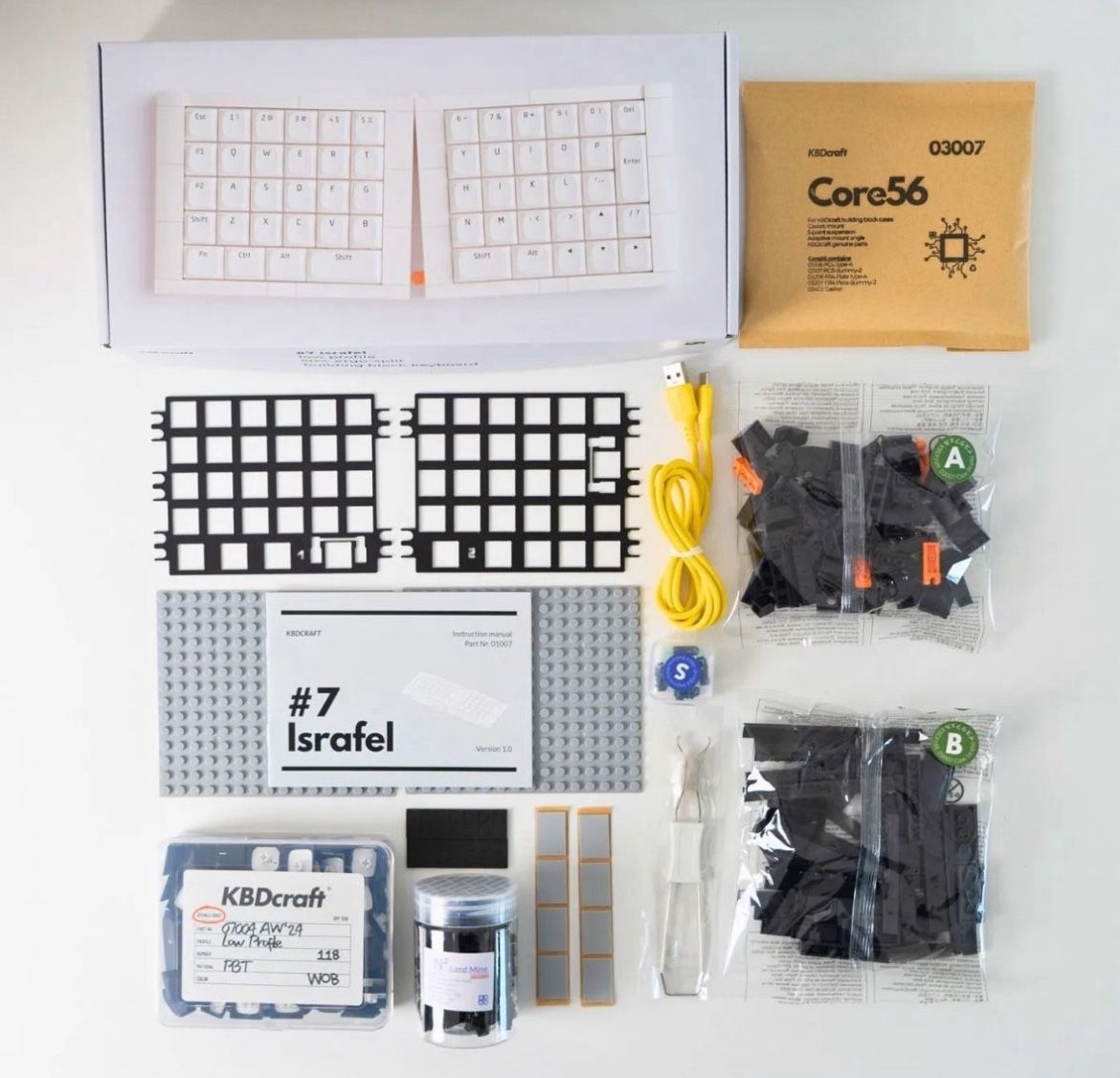NEW KBD CRAFTS LEGO KEYBOARD #i ISRAFEL Low Profile 50% Ergo Split Building Block Keyboard