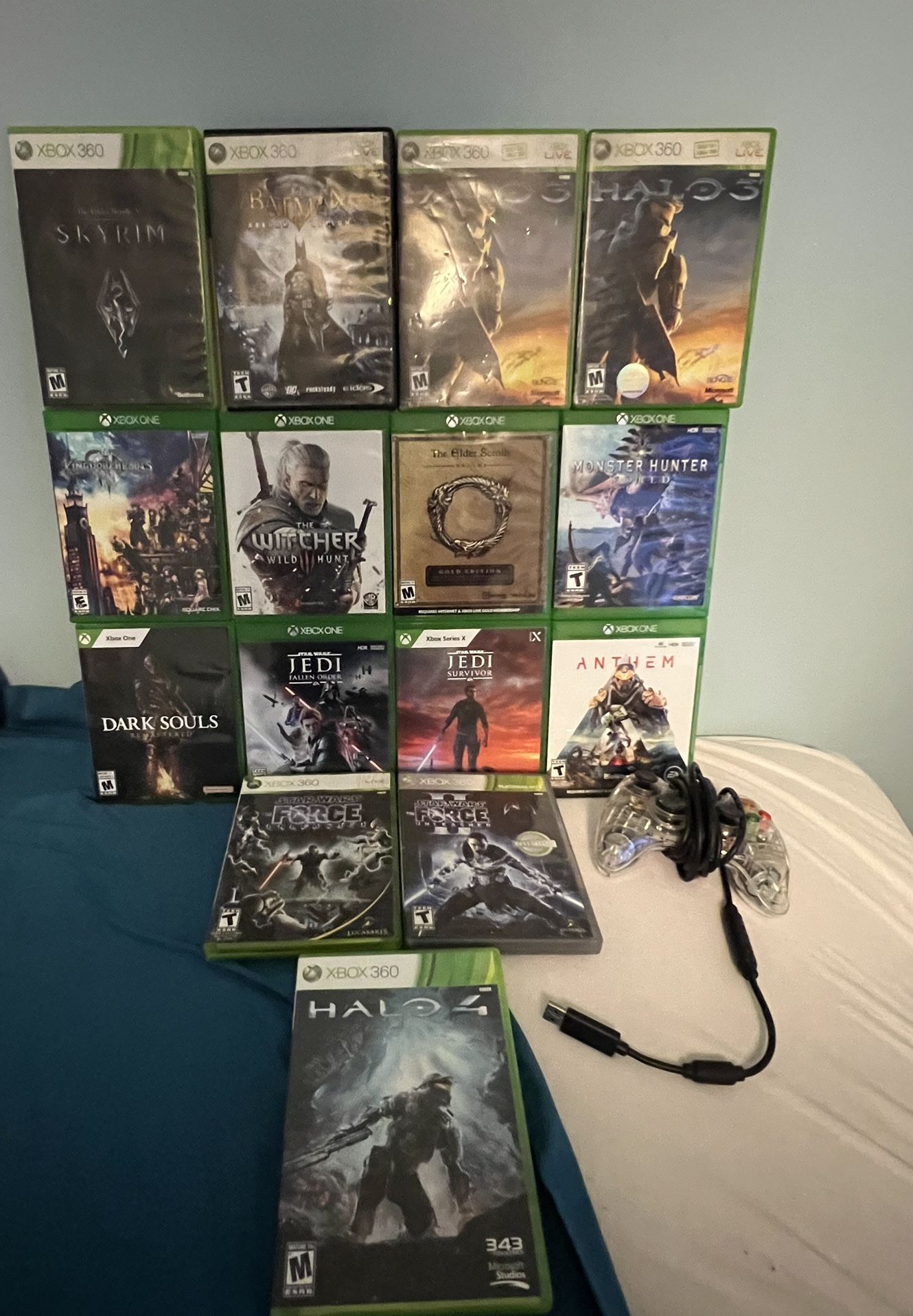 Xbox One,Xbox Series X, Xbox 360 Games And Xbox Controller 
