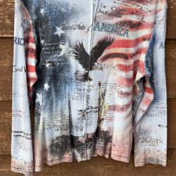 Women’s Cactus Patriotic Zip Up Hoodie