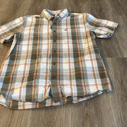 Carhartt Shirt Mens Large L Multi-color Plaid  Short Sleeve Button Down
