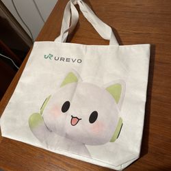 NWOT Urevo Carry-all Shopping Bag 18”x14” Vinyl/Canvas 2 Handles Clasp Closure