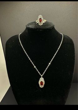 925 sterling silver necklace w matching ring