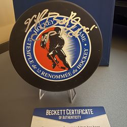 Mike Bolt “Cup Keeper” HOF Logo Puck Beckett COA