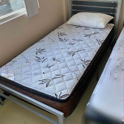 Brand New Twin Size Platform Bed Frame +Mattress 