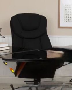 Black Adjustable Office Chair – Pillow Top Comfort