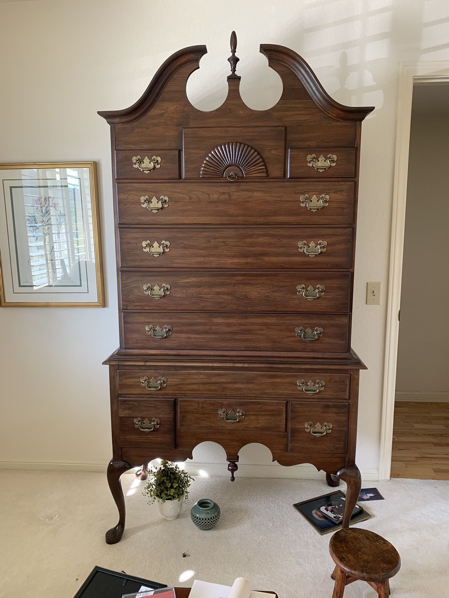 VINTAGE Pennsylvania House Queen Anne 11 Drawer High Boy Chest