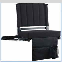 SPORT BEATS Stadium Seats with Back Support Bleacher Chairs with Back and Cushion Thick Padded Bleacher Seats Includes Shoulder Strap