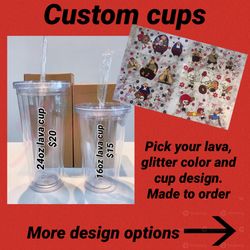 Chicken Little Custom Lava Glitter Cup