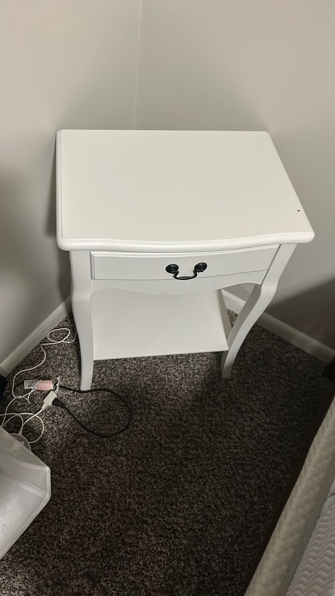 White Nightstand Made Of Wood